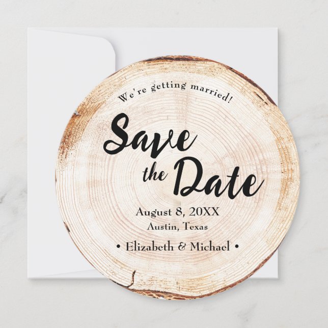 Fall Rustic Save the date Wood-bakgrund Inbjudningar (Framsida)