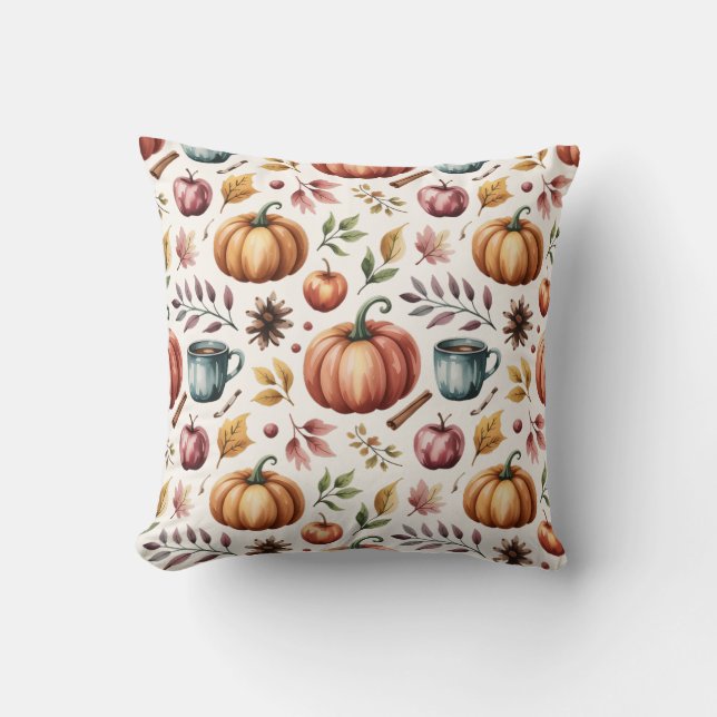 Fall Rustic Terracotta Autumn Farmhouse Kudde (Framsida)