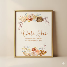Fall Rustic Terracotta Date Jar Bridal Shower Poster