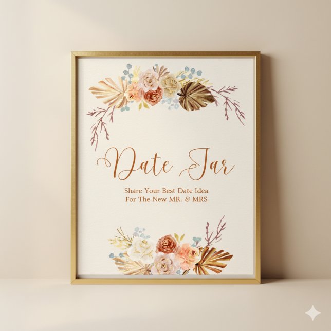 Fall Rustic Terracotta Date Jar Bridal Shower Poster (Skapare uppladdad)