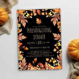 Fall Rustic Thanksgiving Friendsgiving middag Inbjudningar