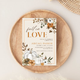 Fall Rustic White Pumpkin Möhippa Inbjudningar