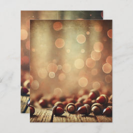 Fall Rustic Wood & Acorns Bokeh Scrapbook Papper