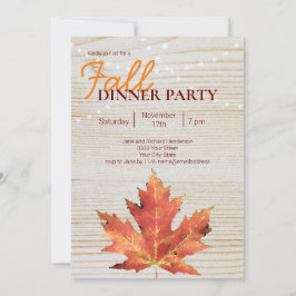 Fall Rustic Wood String Ljus Middag Party Inbjudningar