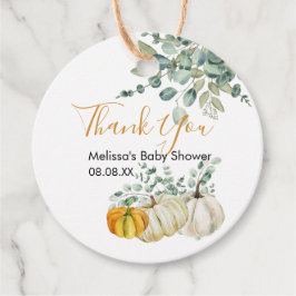 Fall Rustik orange pumpkin Greenery tack. Gåvor Etiketter