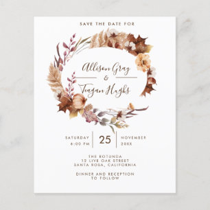 Fall Save the Date Postkort Flygblad