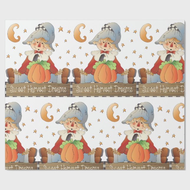 Fall Scarecrow Sweet Harvest Dreams Presentpapper (Platt)