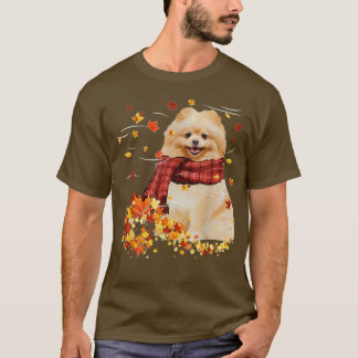 Fall ScarfPomeranian Hund Falling Löv T Shirt