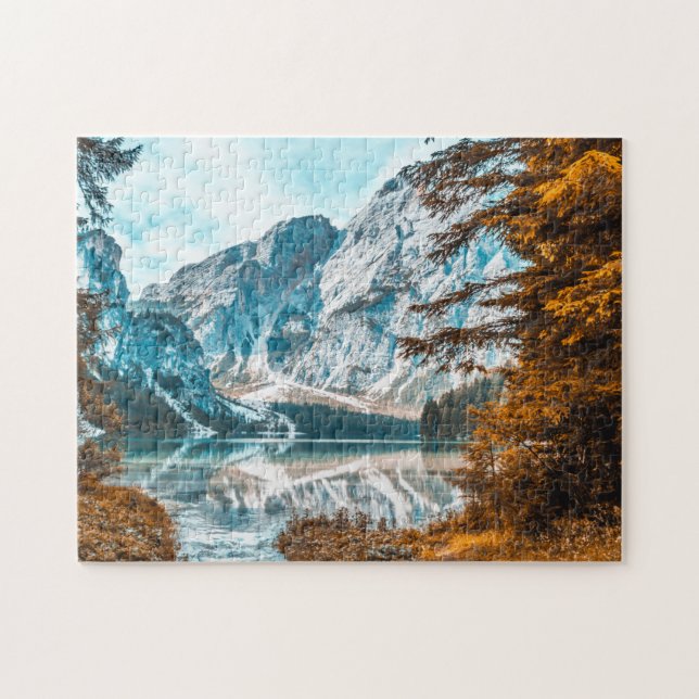Fall Scenia Puzzles Mountain Art Complex Jigszu Pu Pussel (Horisontell)