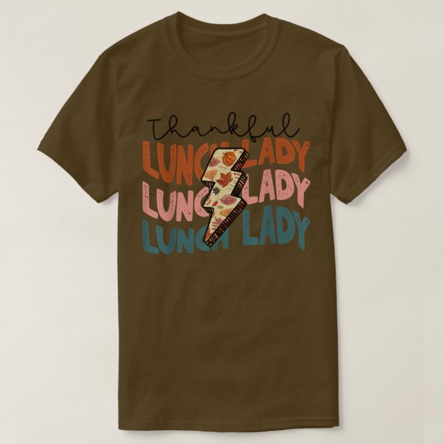 Fall Season Autumn Thankful Lunch Lady Thanksgivin T Shirt (Design framsida)