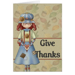 Fall Season Girl :: Ge Thanksgiving Card Hälsningskort