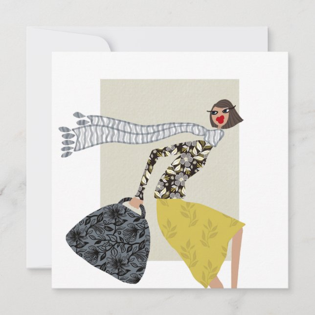 Fall Season Glam Fashion Art Card Miss Wendy (Framsida)