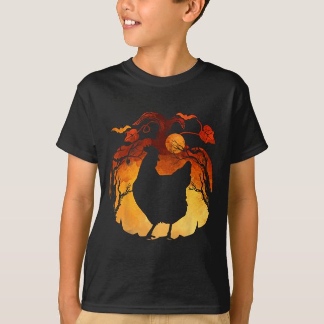 Fall Season Halloween Chicken Costume T Shirt (Framsida)