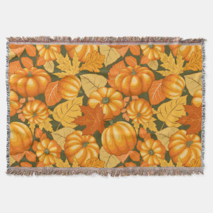 Fall Season Halloween Pumpkins Mönster Filt