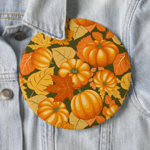 Fall Season Halloween Pumpkins Mönster Knapp