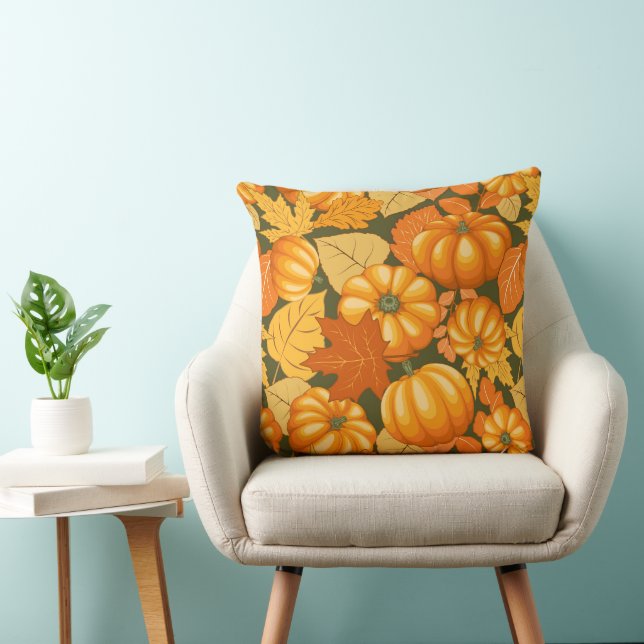 Fall Season Halloween Pumpkins Mönster Kudde (Stol)