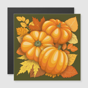 Fall Season Halloween Pumpkins Mönster Magnetisk Inbjudningskort