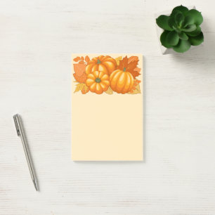 Fall Season Halloween Pumpkins Mönster Post-it Block
