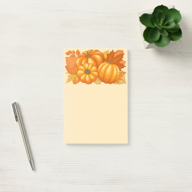 Fall Season Halloween Pumpkins Mönster Post-it Block (Kontor)