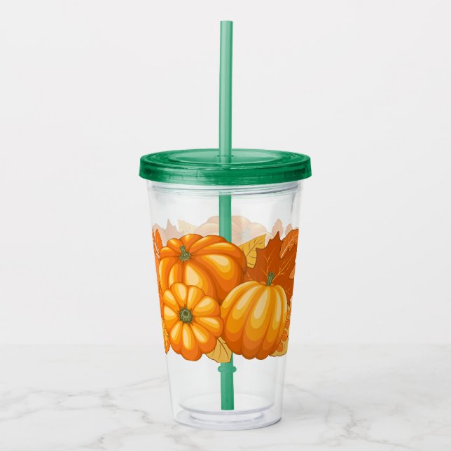 Fall Season Halloween Pumpkins Mönster Take Away Mugg (Framsida)
