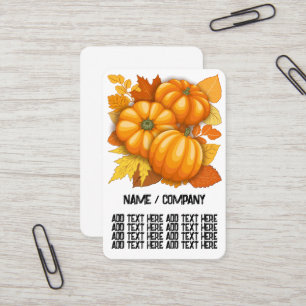 Fall Season Halloween Pumpkins Mönster Visitkort