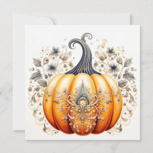 Fall Season Harvest Halloween Pumpkin Kort