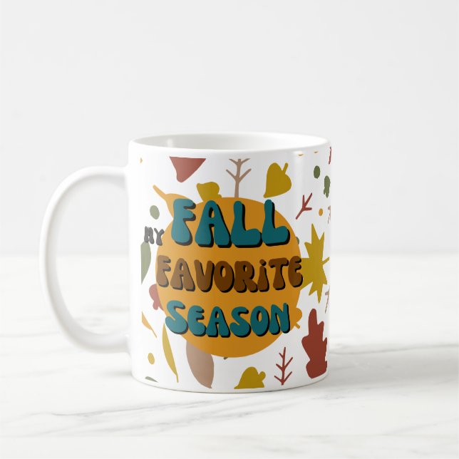 Fall Season min favoritsäsong groovy vibes Kaffemugg (Vänster)