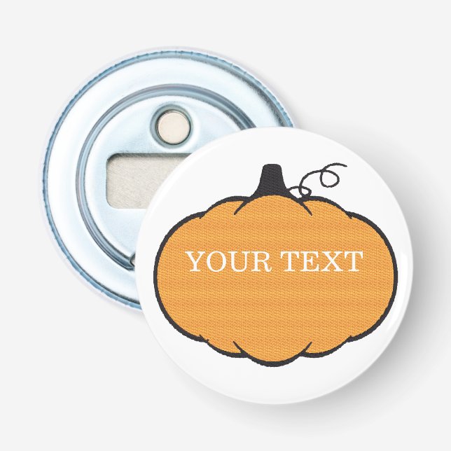 Fall Season Pumpkin Teckning Anpassningsbar Text Flasköppnare (Framsidan)