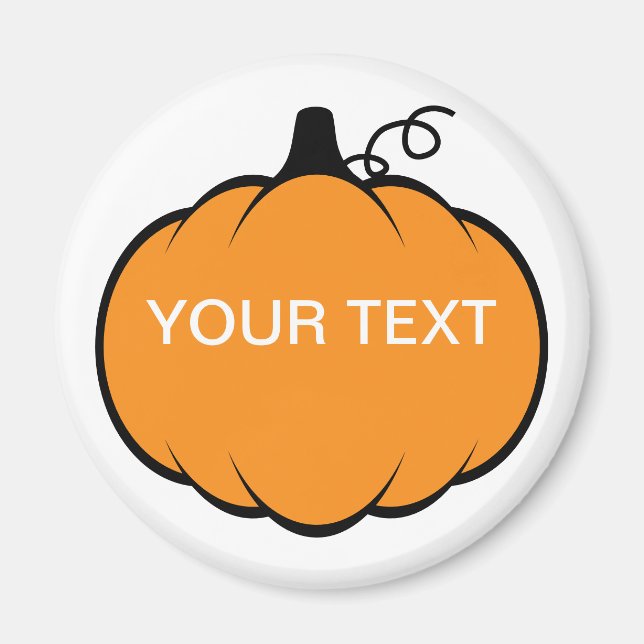 Fall Season Pumpkin Teckning Anpassningsbar Text Magnet (Framsidan)