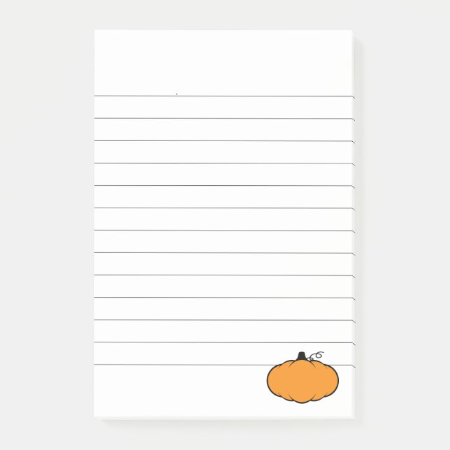 Fall Season Pumpkin Teckning Lining Post-it Block (Framsida)