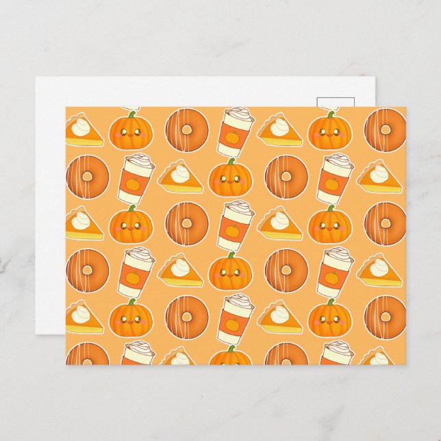 Fall Season Pumpkin Treats Vykort (Fram/baksida)