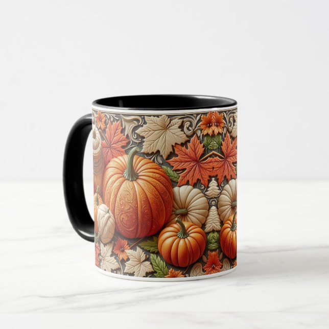 Fall Season Pumpkins Ceramic Coffee Mugg (Framsida vänster)