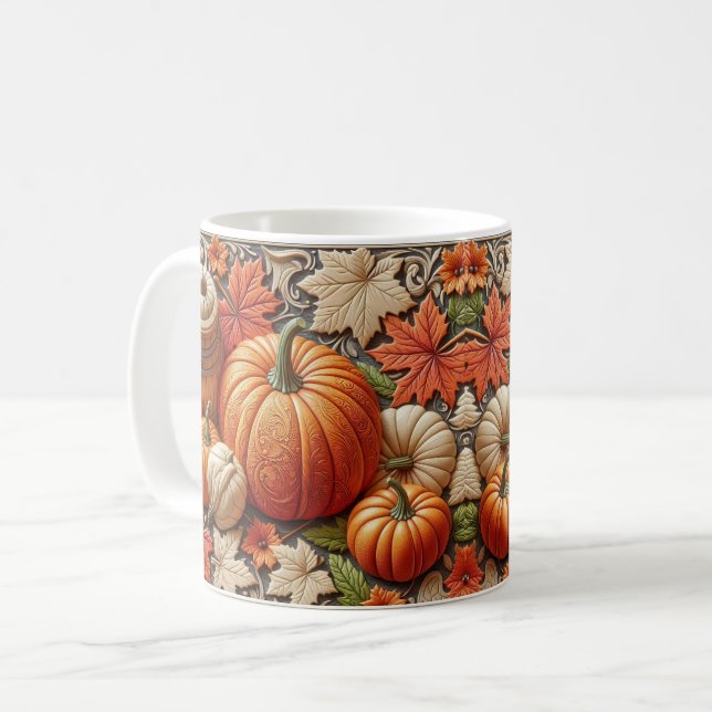 Fall Season Pumpkins Ceramic Coffee Mugg (Framsida vänster)