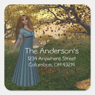 Fall Season Queen - Fantasy Adress Stickers 2 Fyrkantigt Klistermärke