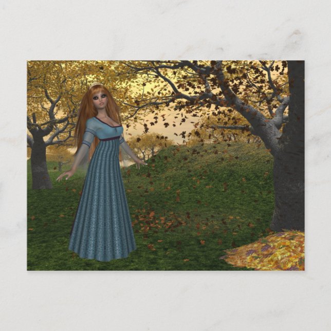 Fall Season Queen - Fantasy Postcards Vykort (Framsida)