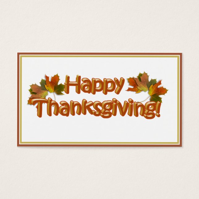 Fall Seasons bästa Happy thanksgiving-text Visitkort (Framsidan)