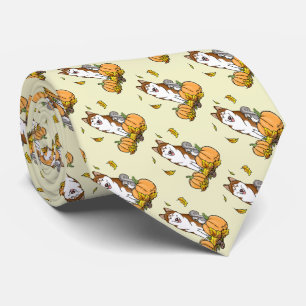 Fall Siberian husky (red) Pumpkins Löv Cute Slips