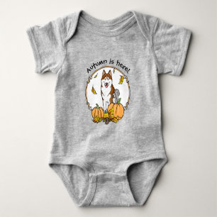 Fall Siberian husky (red) Pumpkins Löv Cute T Shirt
