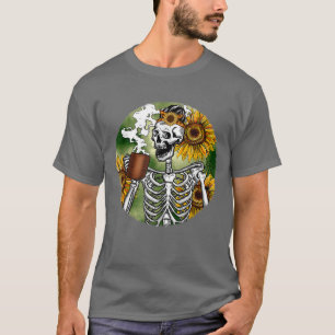 Fall Skeleton Solros Pumpkin Spice Latte Coffee T Shirt