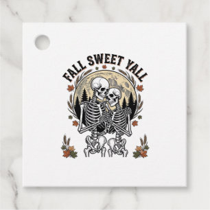 Fall Skelett Par Vintage Gravyr Höst Tröja Gåvor Etiketter