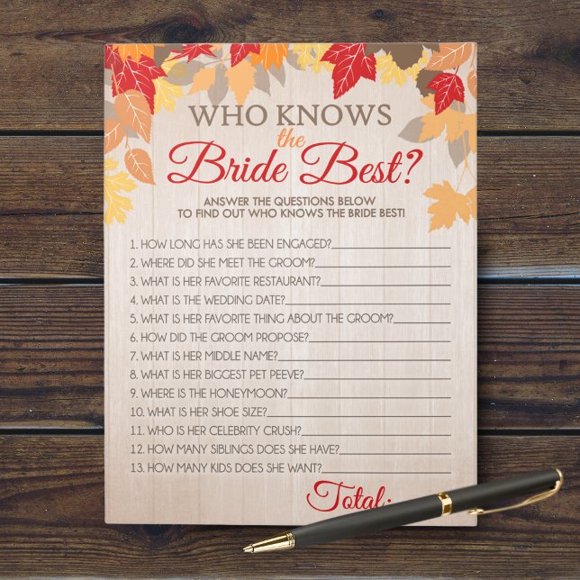 Fall som känner till matchpaketet för bästa Party Anteckningsblock (Who Knows the Bride Best Bridal Shower Party Game. Comes in a pack of 40 easy tear away games!)