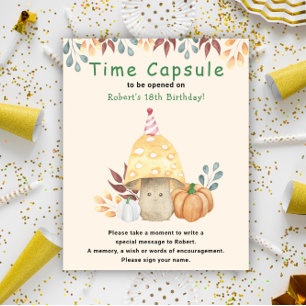 Fall söt svamp Time Kapsel 1:a födelsedagen Poster