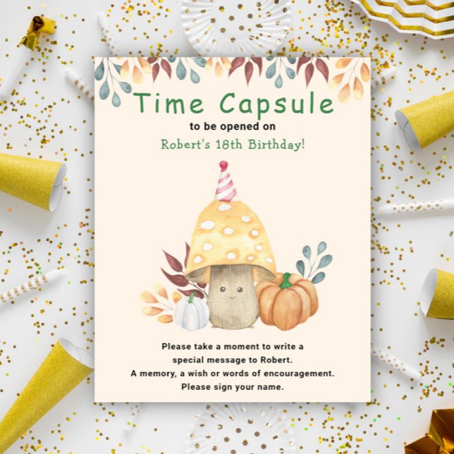 Fall söt svamp Time Kapsel 1:a födelsedagen Poster (Skapare uppladdad)