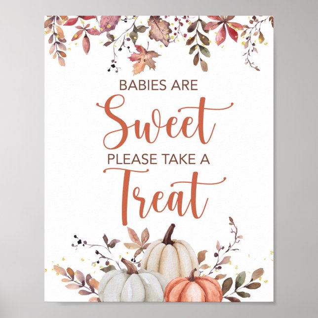 Fall Spädbarn är Sweet Ta ett Treat Shower-tecken Poster (Framsidan)