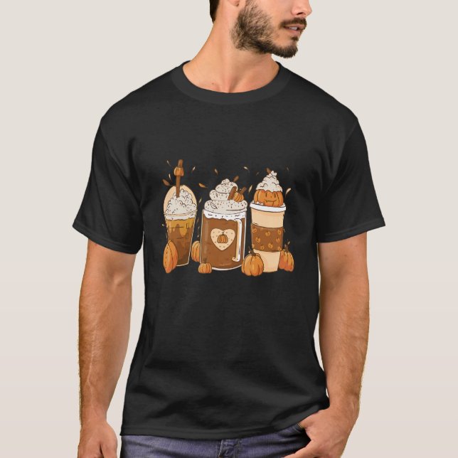 Fall Spice Coffee Hallowwen Pumpkin Autumn Season T Shirt (Framsida)