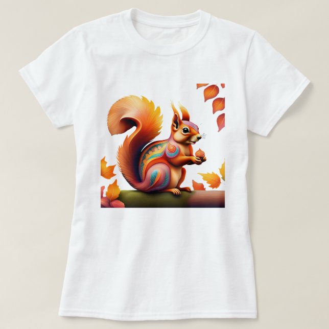 Fall Squirrel Alebrije T Shirt (Design framsida)