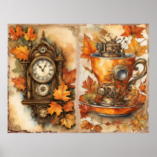 Fall Steampunk Art Poster