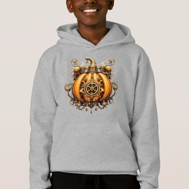 Fall Steampunk Pumpkin Hoodie T Shirt (Framsida)