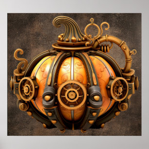 Fall Steampunk Pumpkin Poster
