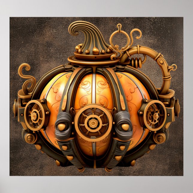 Fall Steampunk Pumpkin Poster (Framsidan)